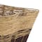 30" Brown Seagrass Handmade Oversized Color Block Storage Basket with Slot Handles
